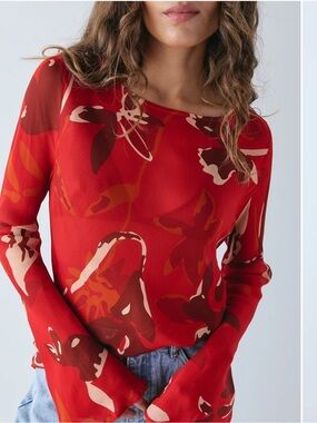 NWT VRG GIRL Sheer Top